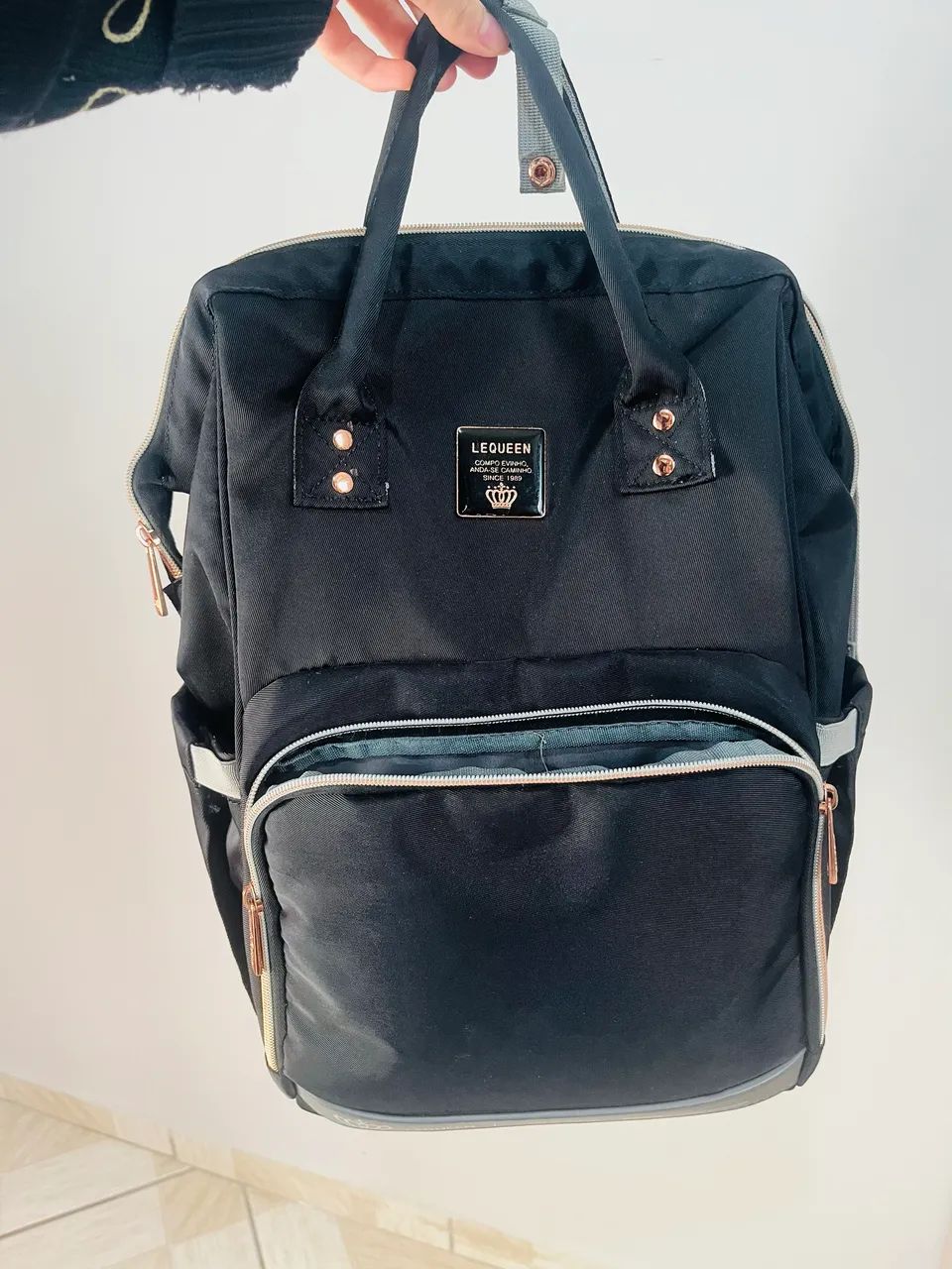 Bolsa mochila maternidade lequeen