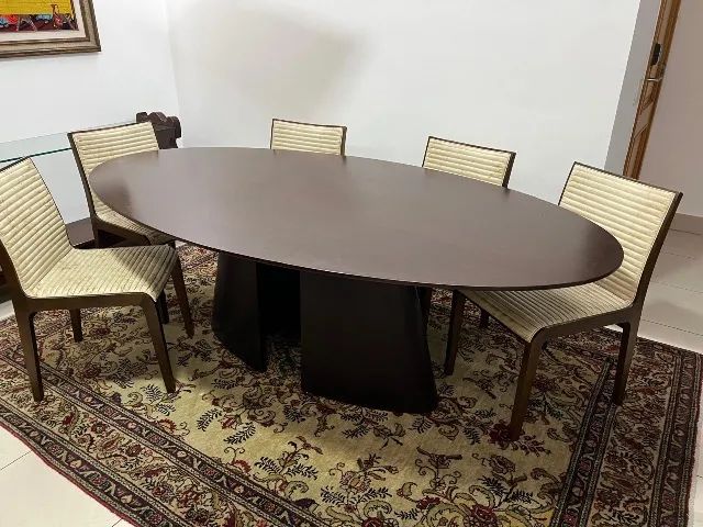 Mesa Madeira Maciça Classica Tampo Oval  - Foto 2
