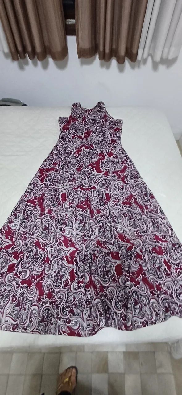  longo estampado em tom bordô/3 marias