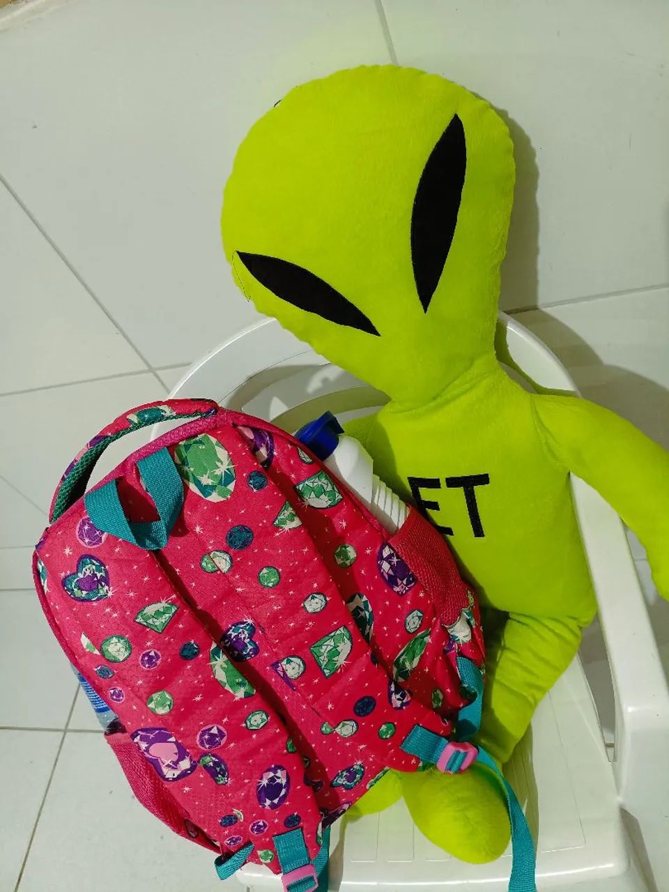 Kit Bolsa escolar + pelúcia  - Foto 3