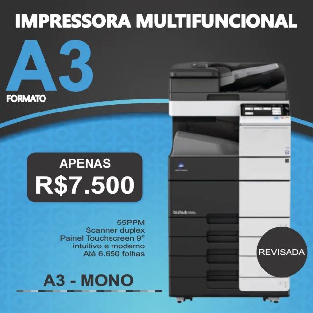 IMPRESSORA MULTIFUNCIONAL MONOCROMÁTICA - MINOLTA 558E - A3