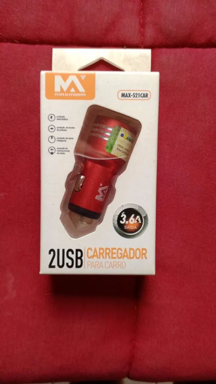 Carregador veicular 3.6 a 2 USB maximídia - Foto 2