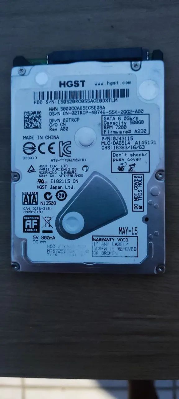 Hd notebook 500gb