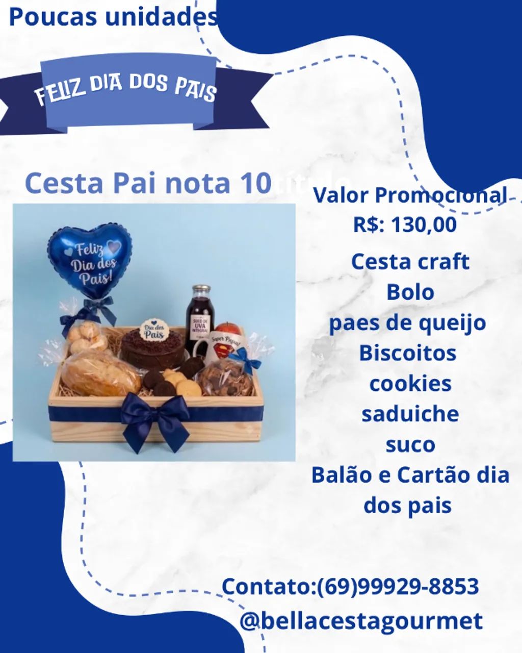 Cesta café da manhã para dia dos Pais 