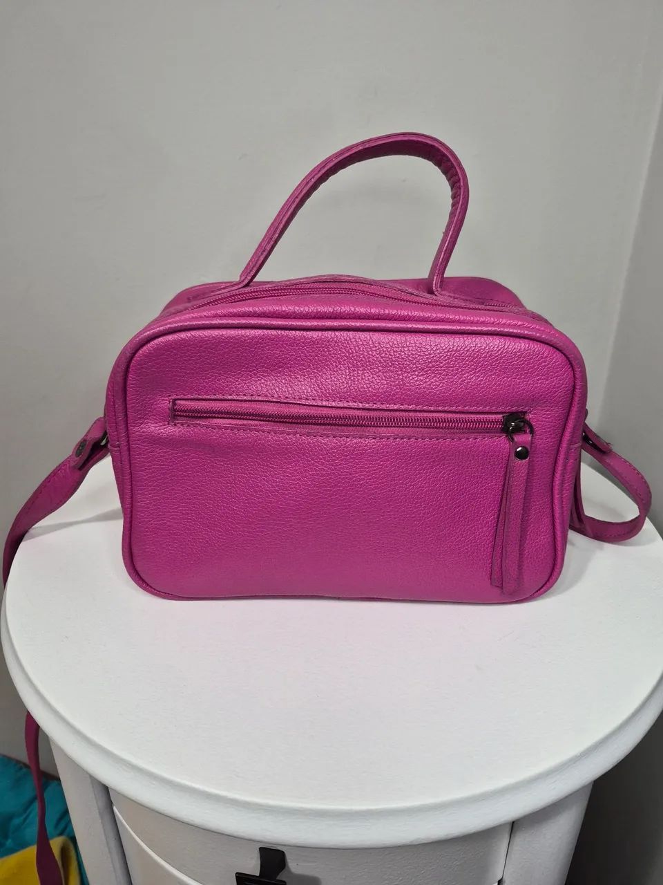 Bolsa bau rosa couro - Foto 3