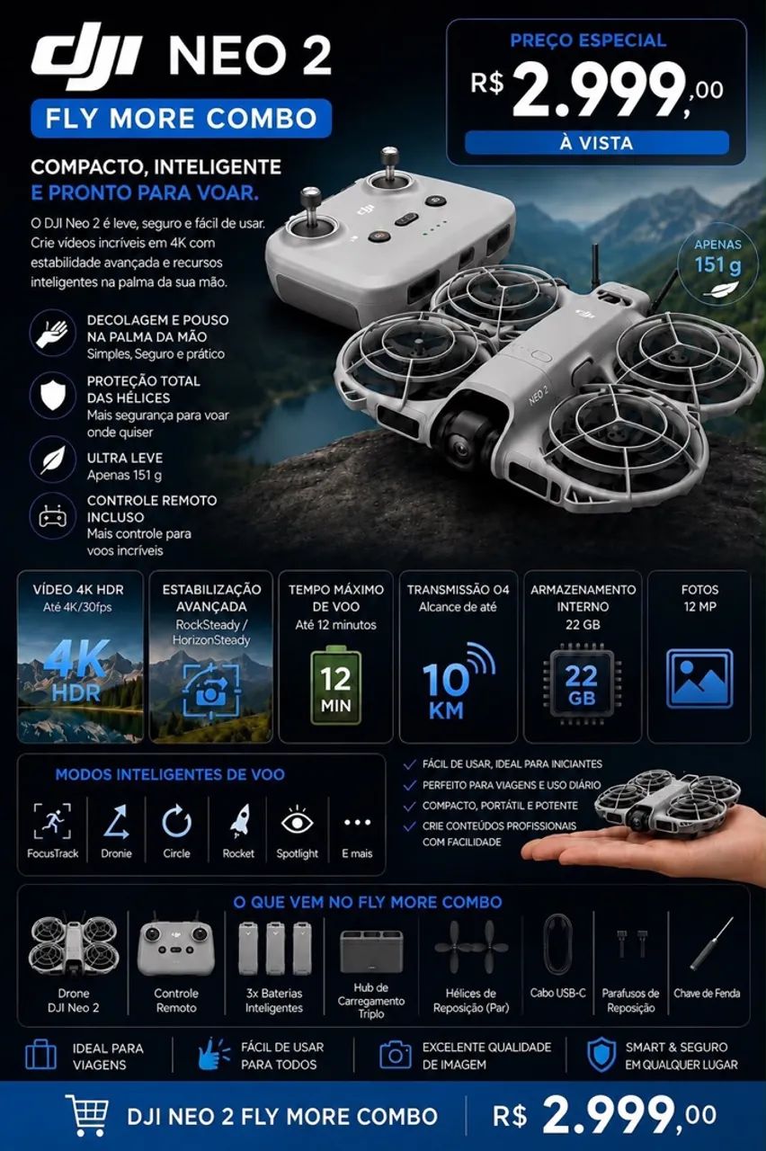 Drone DJI NEO 2 FLY MORE COMBO