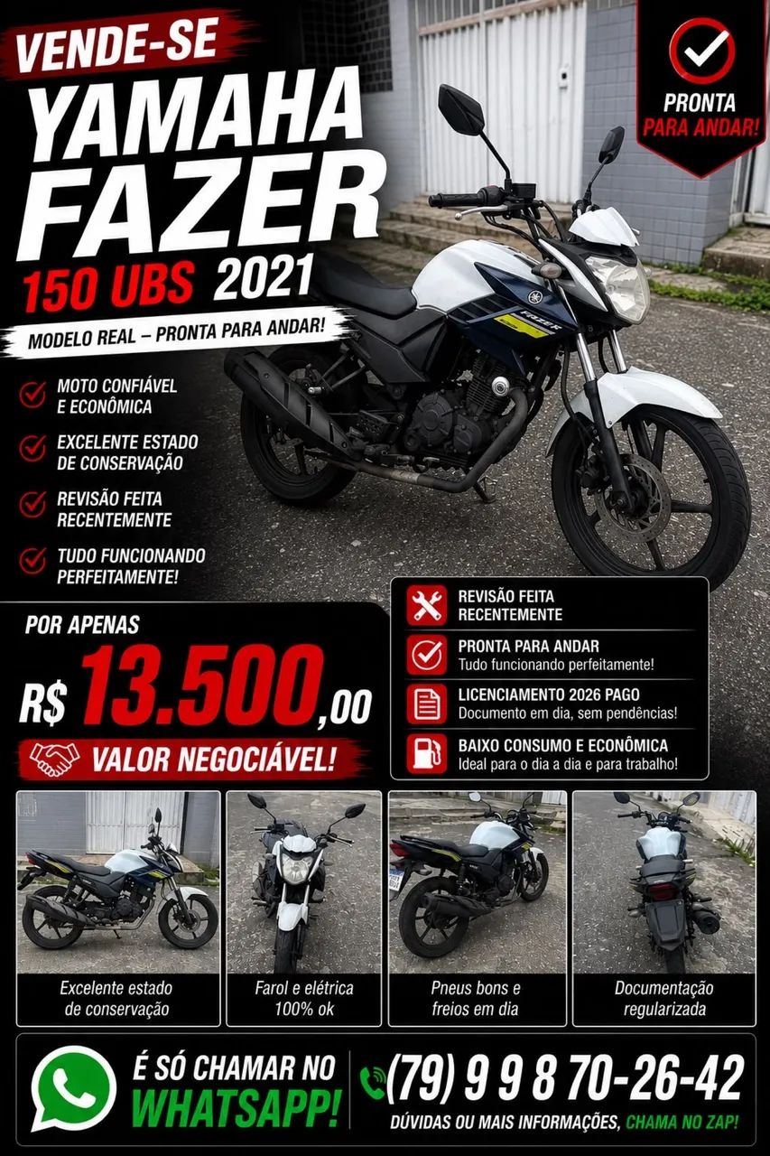 fazer 2021/ 150 cilindradas