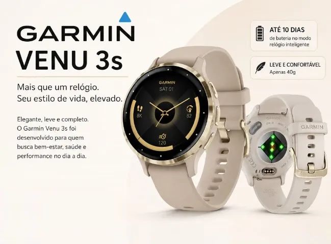 Garmin Venu 3s Marfim com Dourado 41mm 