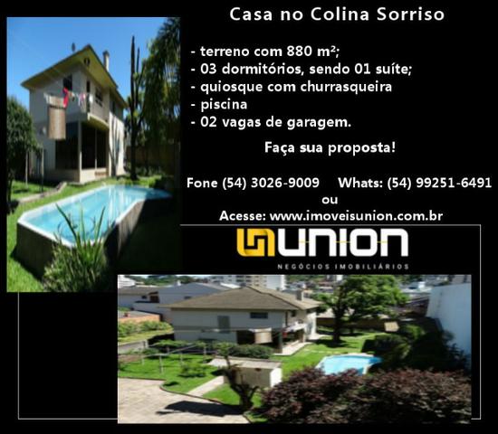 Oferta Imóveis Union! Casa com 300 m² em terreno de 800 m² no bairro Colina Sorriso!