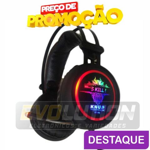 Fone De Ouvido Headset Game Usb Microfone Knup Kp-401 Novo