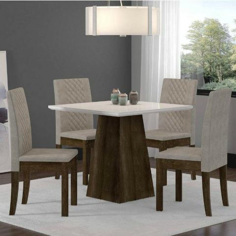 Mesa De Jantar C/ 4 Cadeiras Cristal