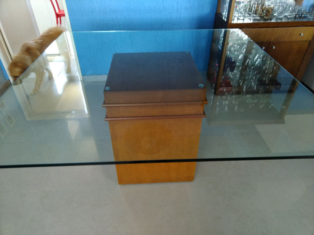 Mesa quadrada tampo de vidro 1,50 X 1,50 espessura do vidro 10 mm - Foto 3