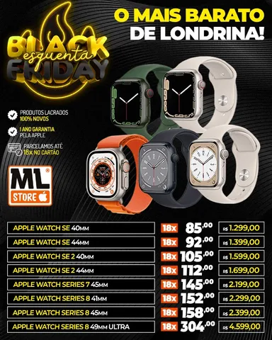 Apple Watch - Séries SE - 44mm - Preto - GPS - Usado Apple Apple Watch  Apple Watch TudoiPhone: O Maior Clube de Compra, Venda e Troca de iPhones  e Equipamentos Apple 