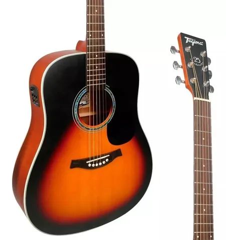 Violão acústico Tagima TW-25 EQ para destros drop sunburst sarin  - Foto 5