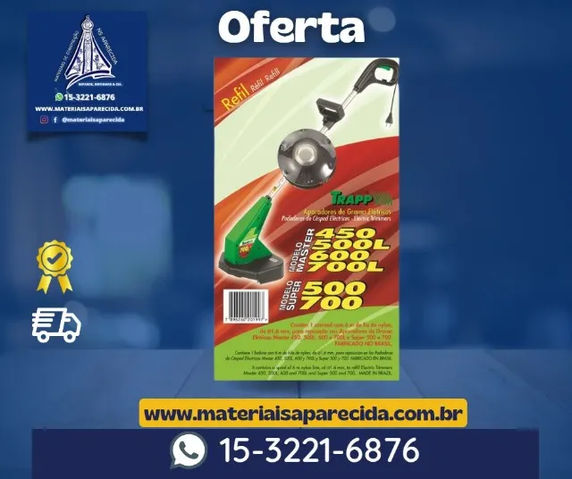 Carretel Linha Cortador Grama Trap 1,8mmx8m- novo