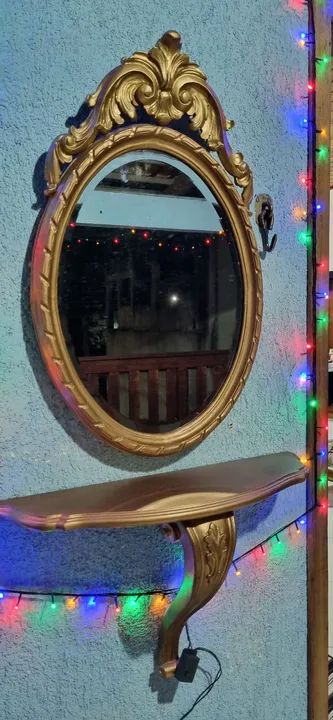 Espelho de Parede Decorativo com Moldura Dourada - Foto 2