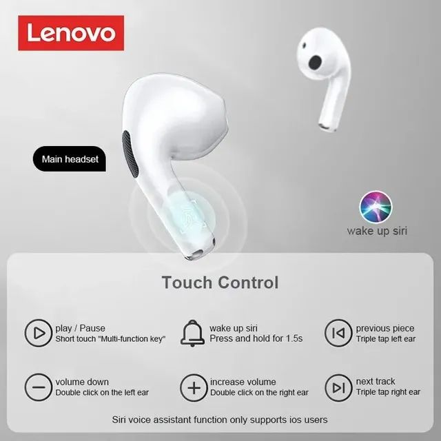 Fone Lenovo Bluetooth LP40, Bluetooth 5, Academia, Game, Microfone  - Foto 3
