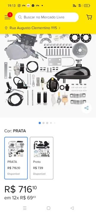 Kit completo motor pra bicicleta motorizada 80cc Potente