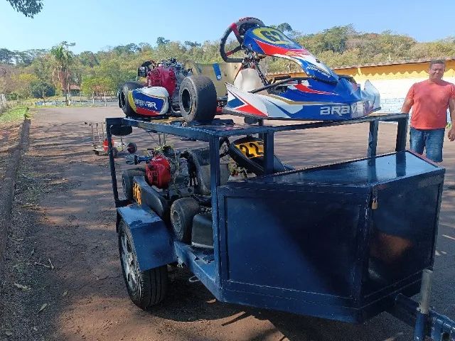 Carretinha de Kart -  02 karts com baú ou 03 karts sem baú - Foto 4