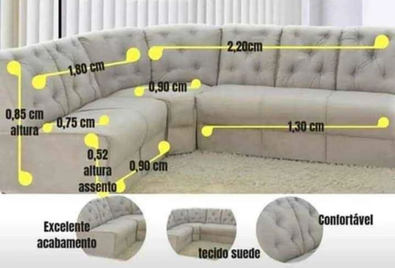 SOFA DE CANTO NOVO FRETE GRÁTIS 64861553038211121