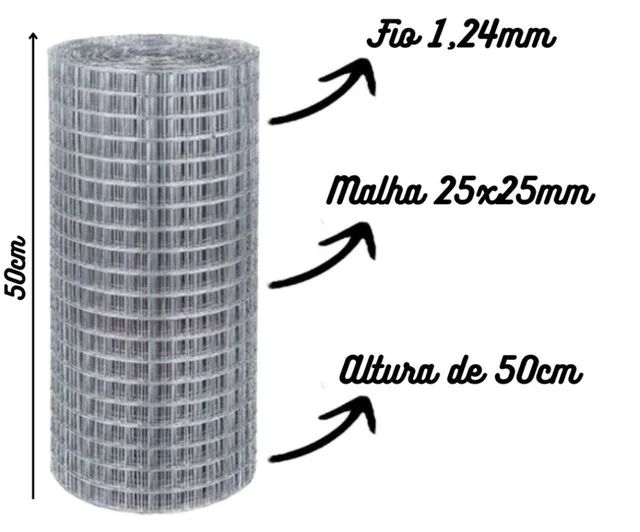 Super Oferta Rolo de Tela Galvanizada.Reforcada.Viveiro.Cedcado.Galinheiro