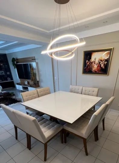 Mesa Jantar + 8 Cadeiras Linho Cru (Jacauna Moveis) - Foto 2