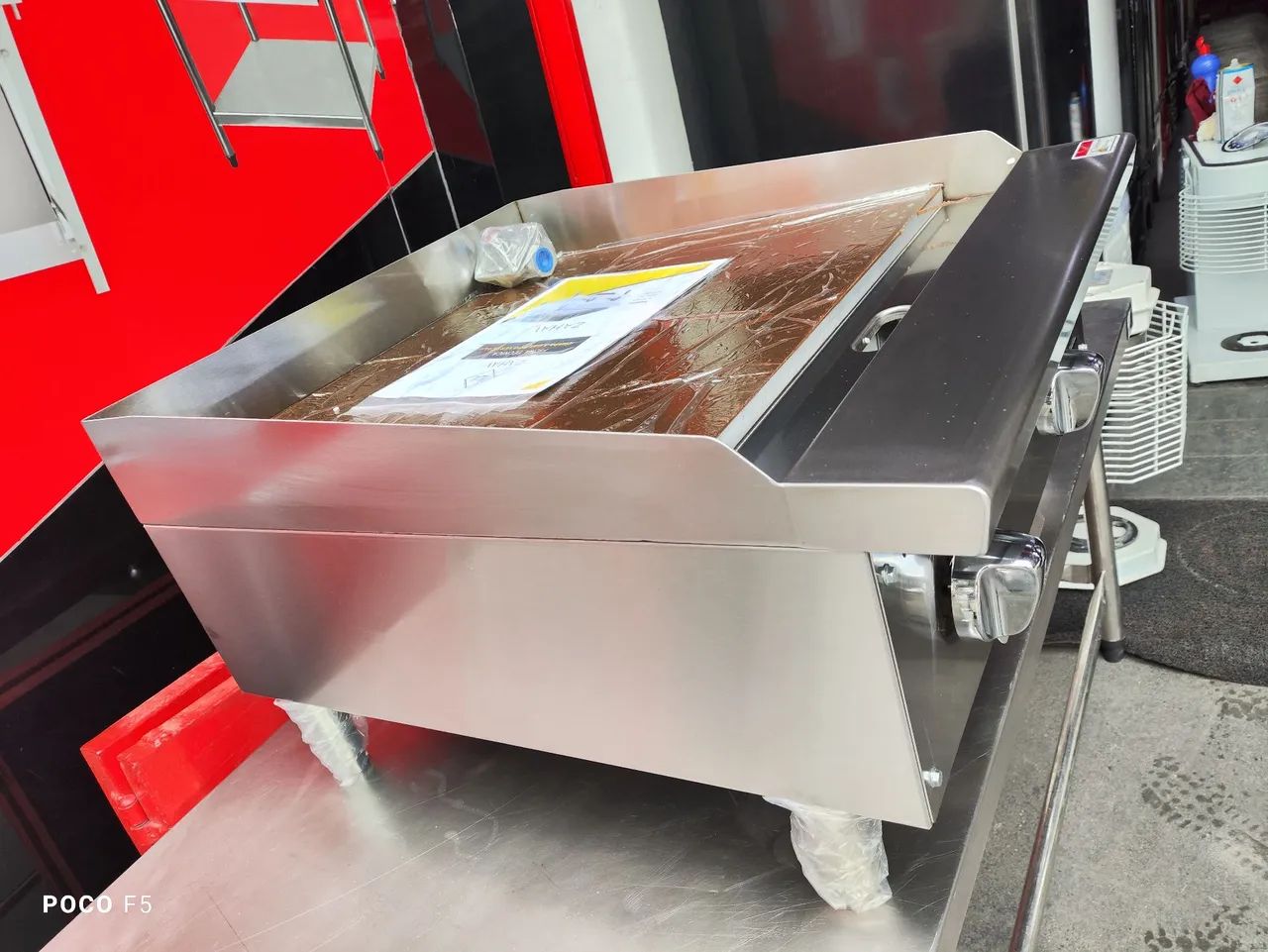 VENDO CHAPA 2 QUEIMADORES PROFISSIONAL ZAHAV INOX NOVA  - Foto 5