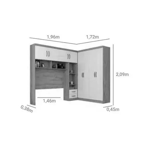 Guarda Roupa Modulado Panam Design Moderno p655 - Foto 3