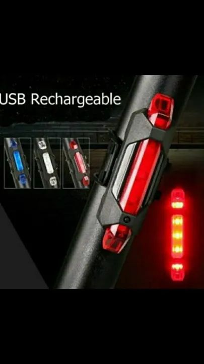 Farol e lanterna traseira de sinalização de Bicicleta LED aceito cartão! - Foto 2