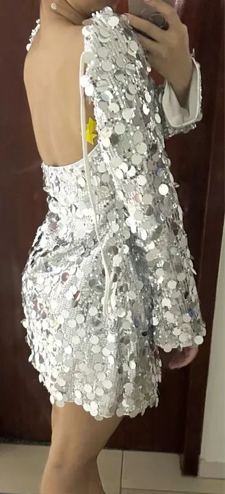 Vestido Paetês Prata - Foto 2