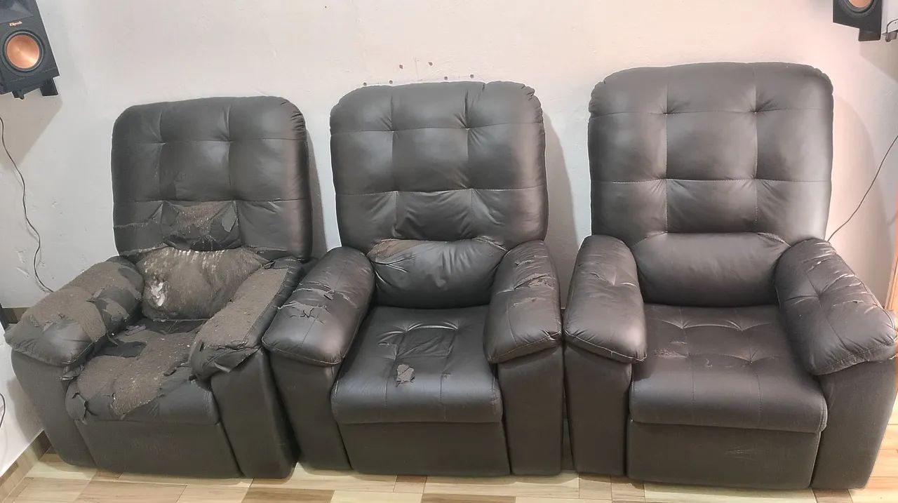 Poltronas Reclináveis (3 unidades) Trocar o tecido 
