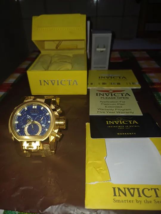 Relógio Invicta Masculino Dourado - Foto 5