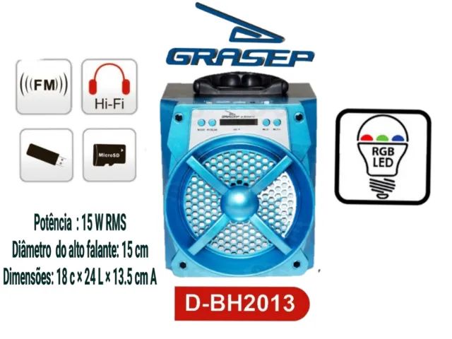 Caixa de som Bluetooth Grasep - Foto 3