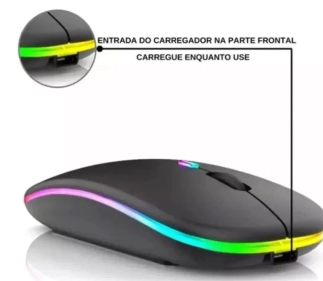 Mouse sem fio 2.4G Bluetooth  Recarregável  - Foto 4