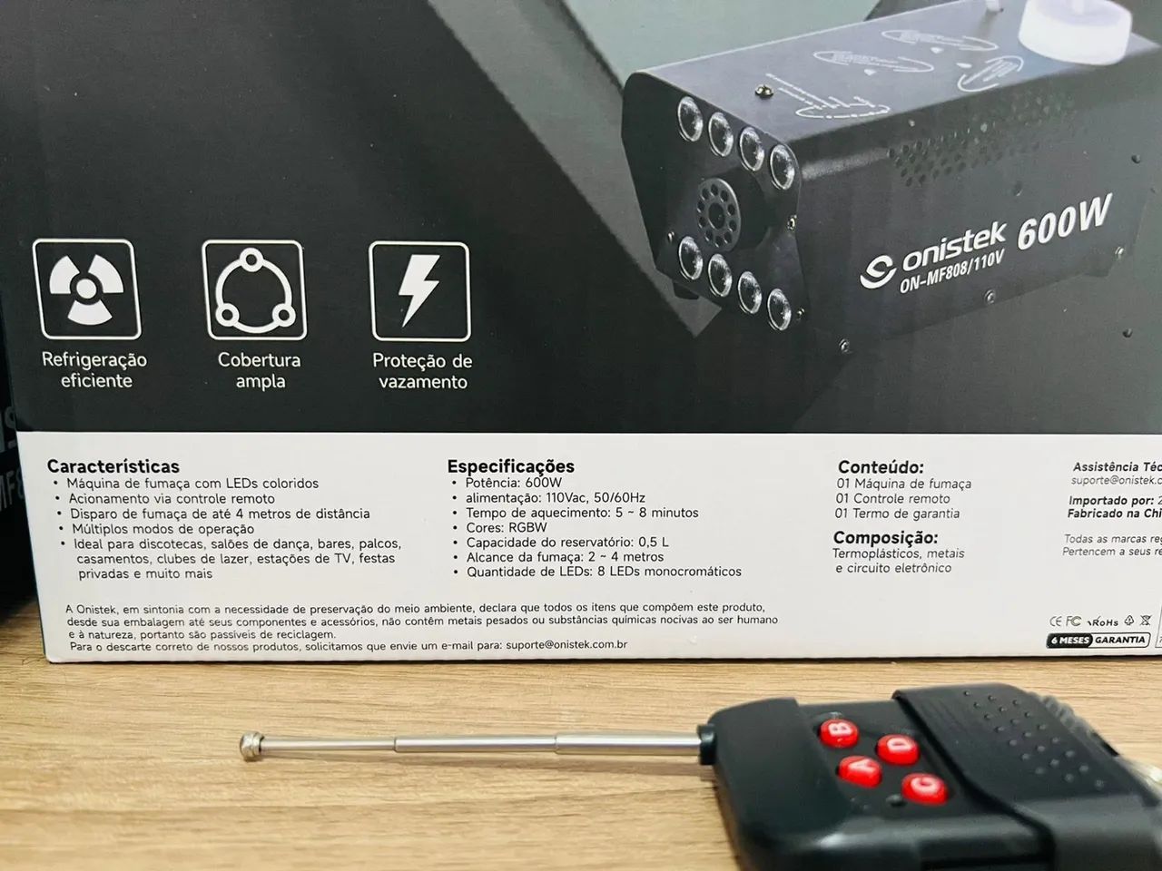 Máquina de Fumaça 600w com 8 Led (entrega gratis) - Foto 3