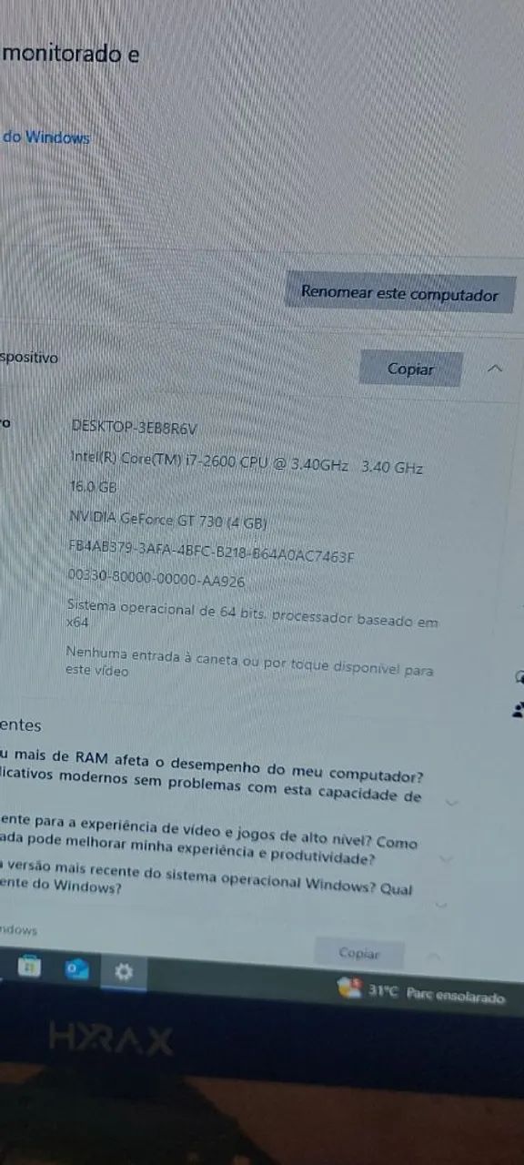 Cpu Gamer i7, 16gb de ram, ssd de 240, placa de vídeo gt 730 4gb - Foto 2