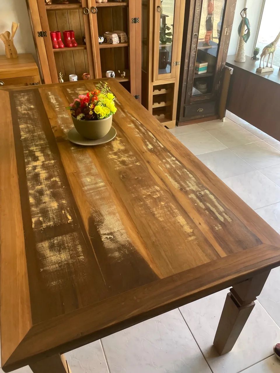 Mesa de Jantar Rústica em Madeira Maciça - Foto 3