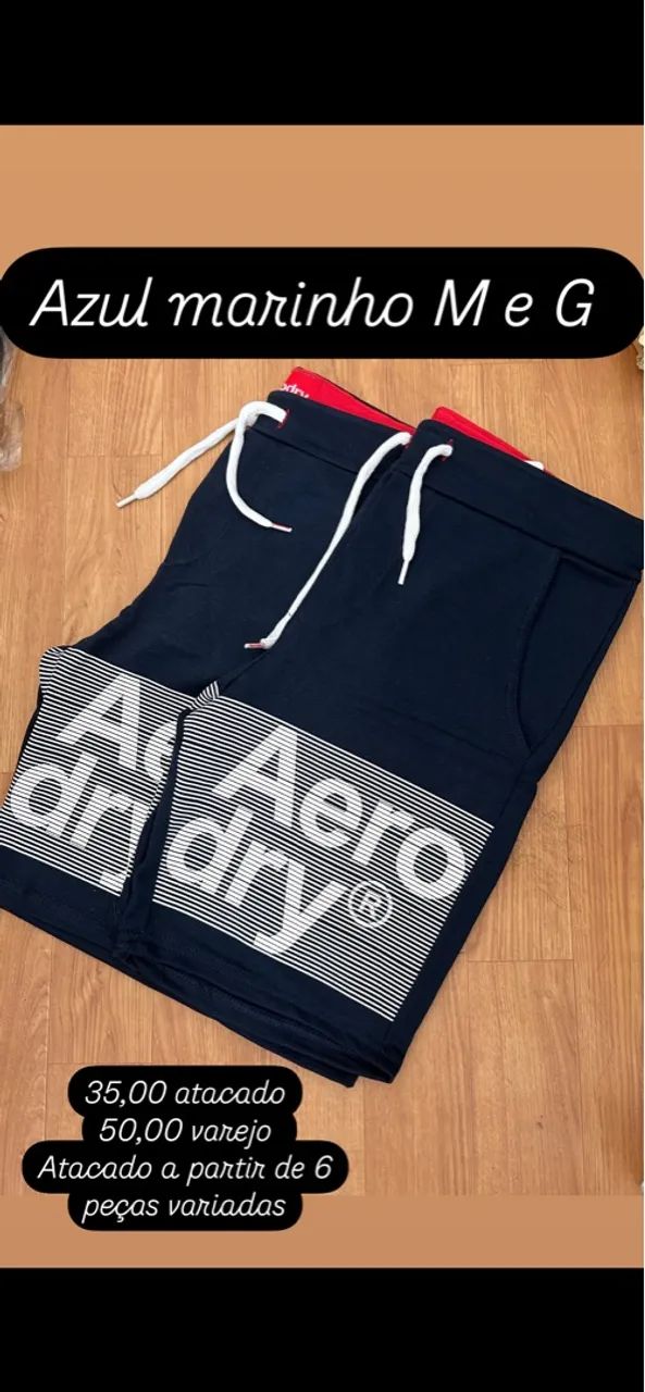 Bermuda moletom azul marinho AeroDry - Foto 2