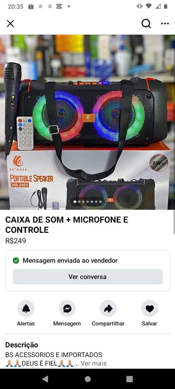 Caixa de Som troco no celular valor 250