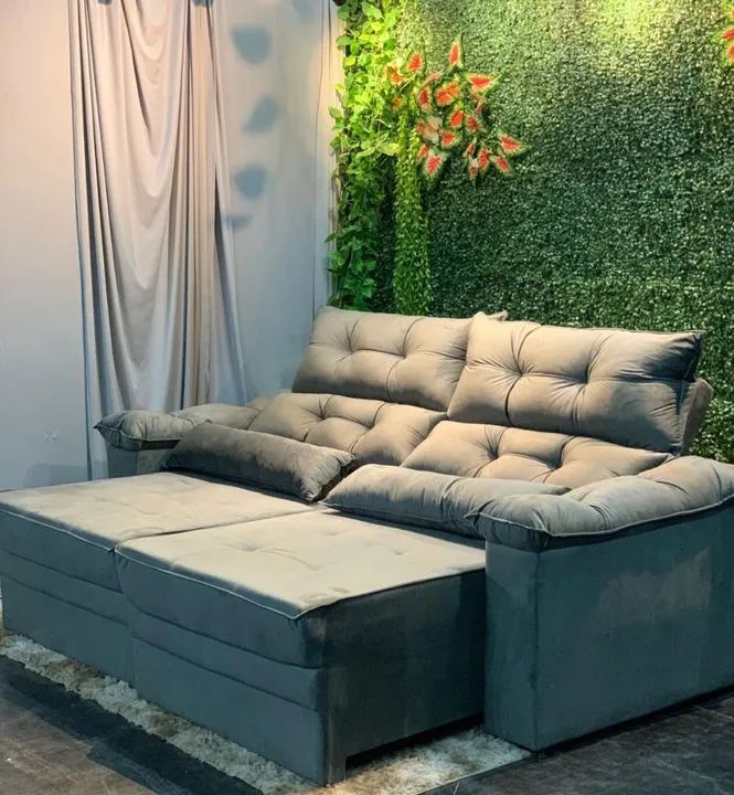 Sofá retratil/ reclinável  Cinza 2,50M Conforto e Estilo!