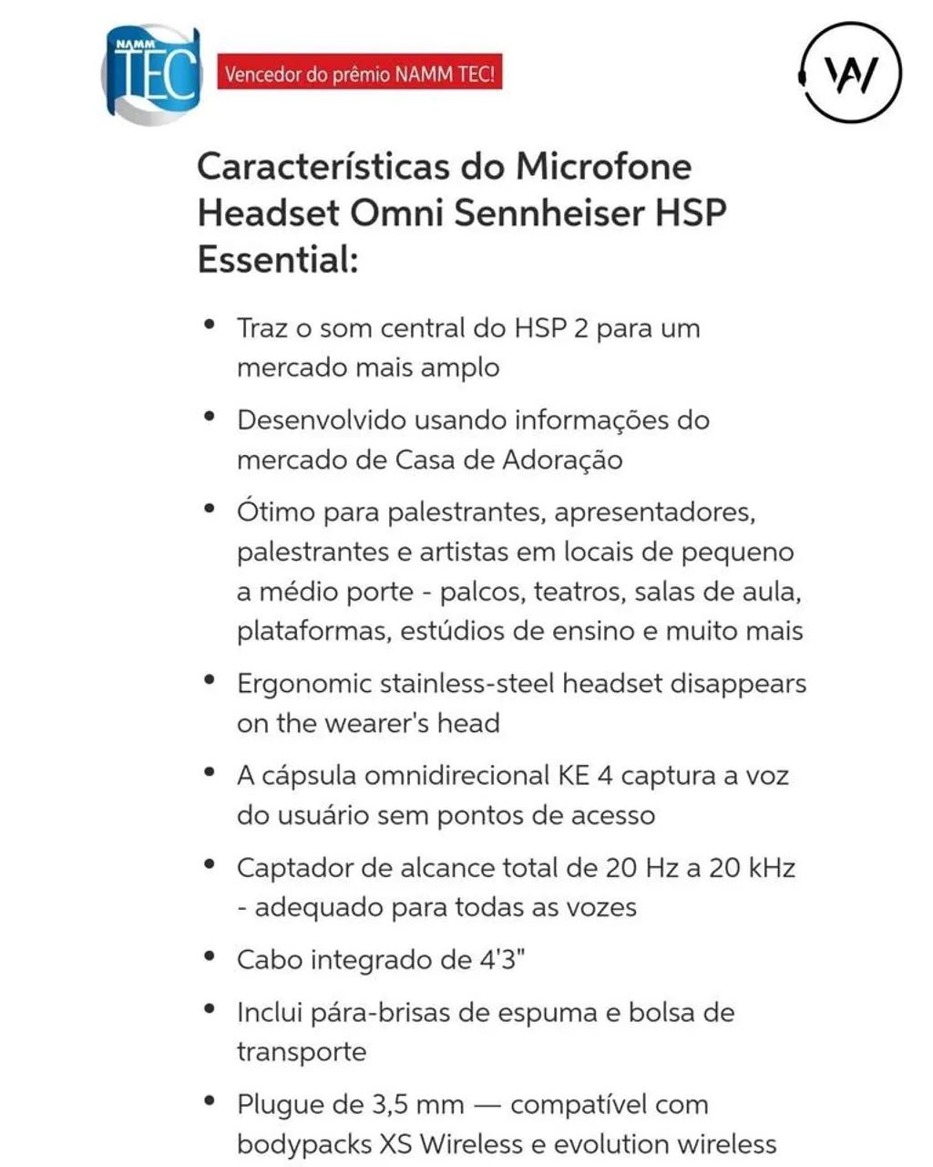 Microfone headset sem fio Sennheiser (HSP ESSENTIAL OMNI-BLACK - EW) - Foto 2