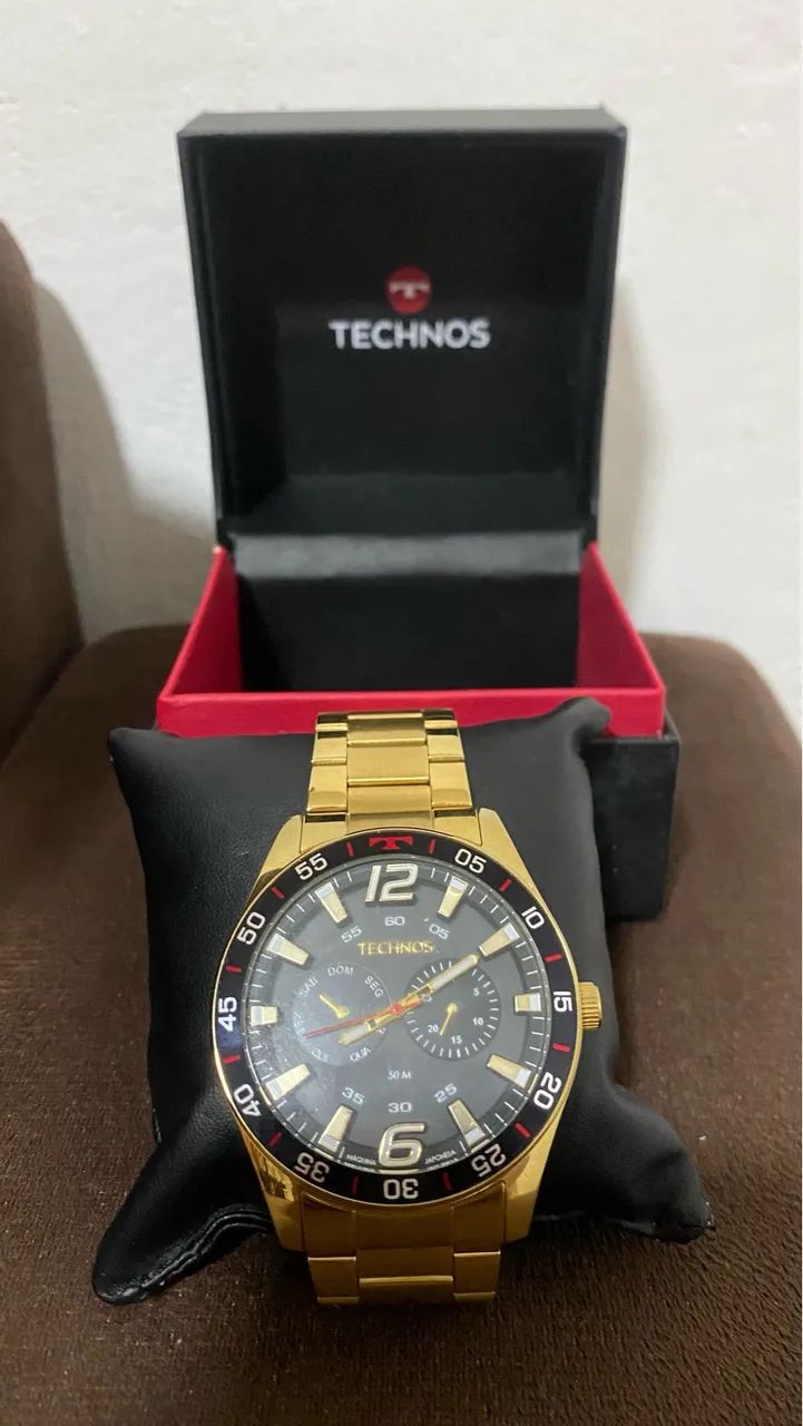 Relógio Technos Masculino Racer Premium Dourado