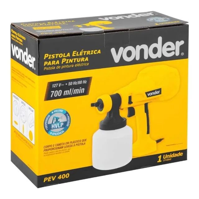 Pistola para pintura elétrica PEV400 220v Vonder - Foto 3