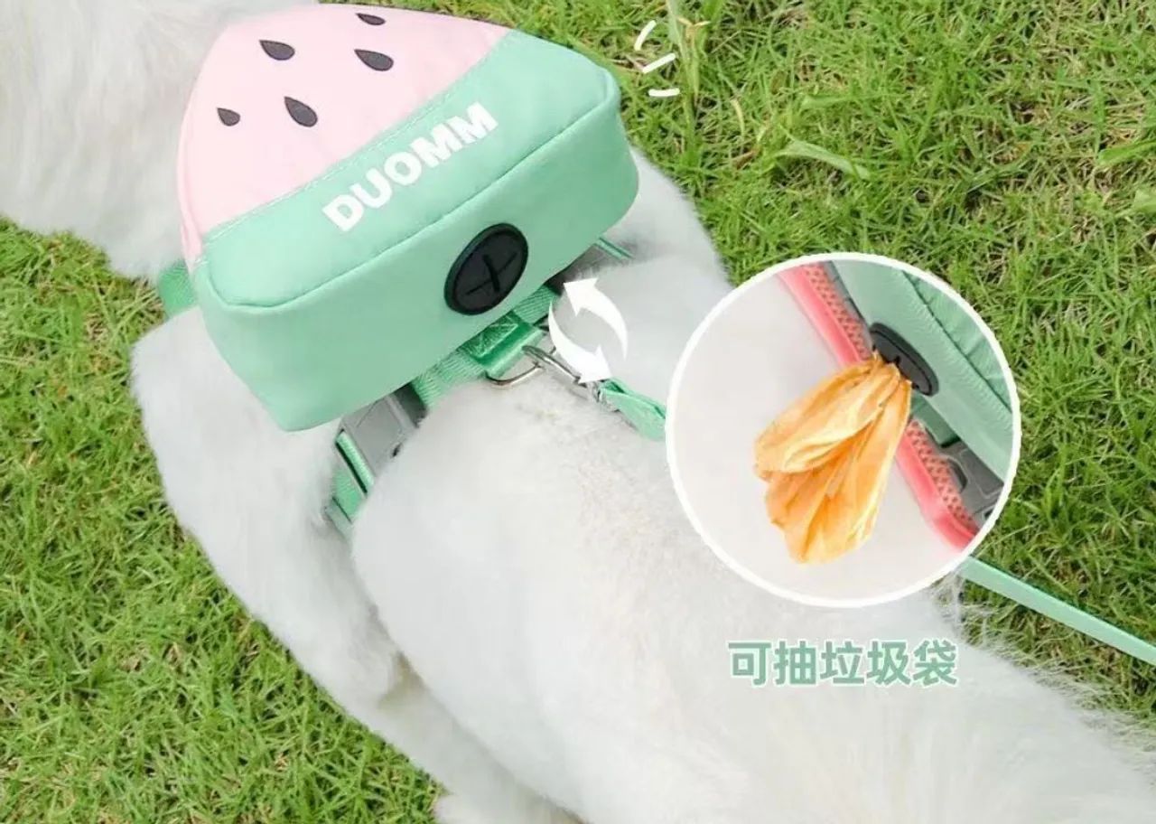 Coleira peitoral com mochila pet, cães e gatos - Foto 5