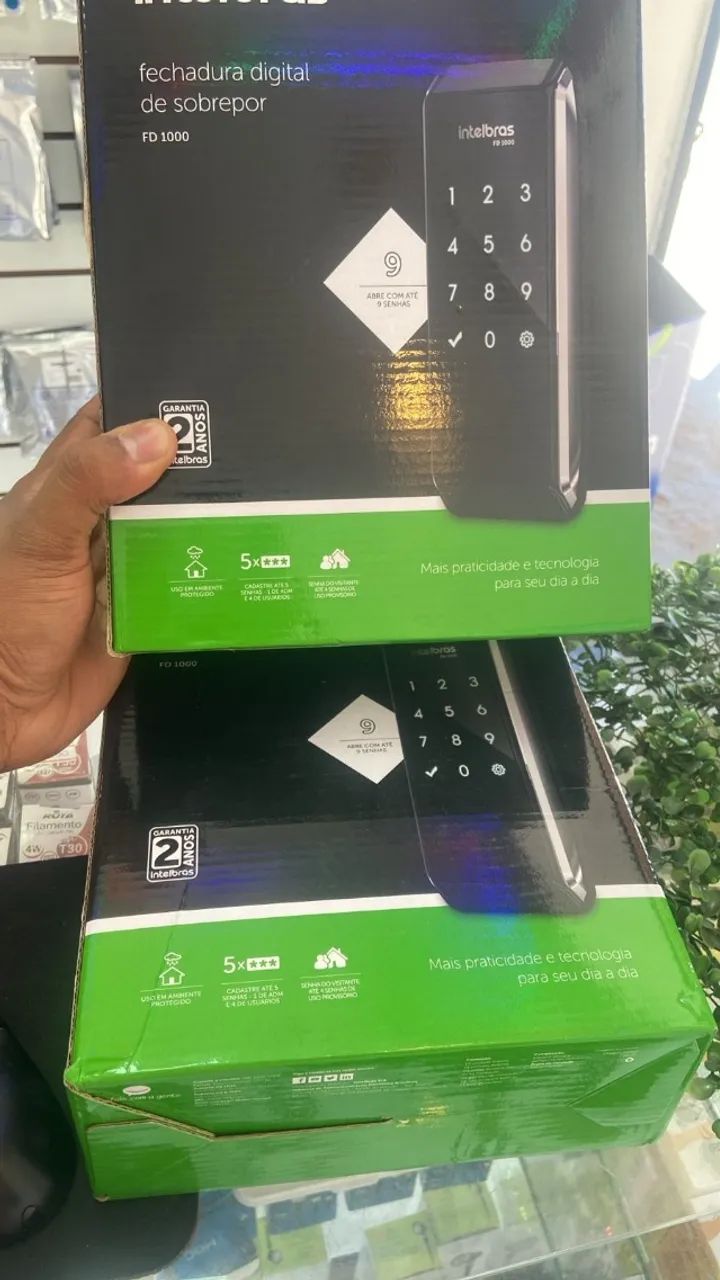 kit 2 Fechadura de Sobrepor  FD 1000 Intelbras 2 anos de Garantia
