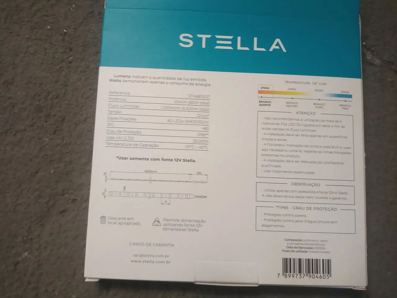 Fita de LED com Fonte 75w 12v - Foto 4