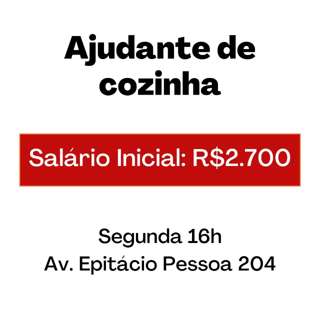 Ajudante de Cozinha