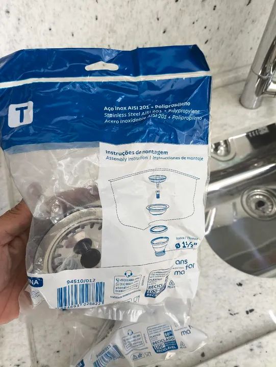 Válvula pra cuba de Cozinha 100% Tramontina 