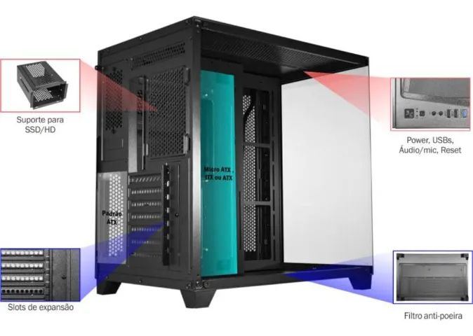 Gabinete Gamer K-mex Ghost Shark Atx S/ Fonte/cooler Cg-02j1 - Foto 6