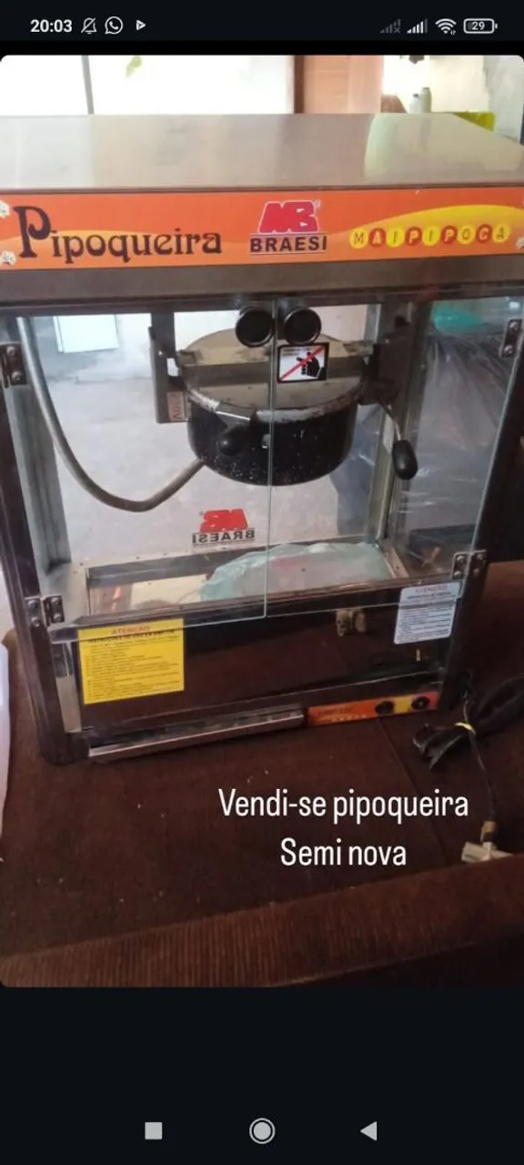 Vende-se pipoqueira elétrica semi nova preço negociável ?